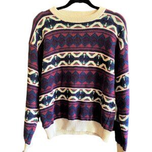 Vintage 80s/90s knit sweater geometric pattern